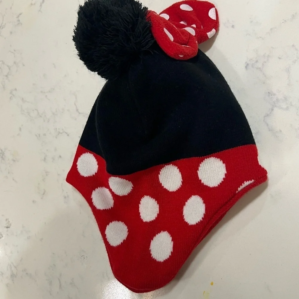 Kids Black and Red Polka Dot Ear Hat